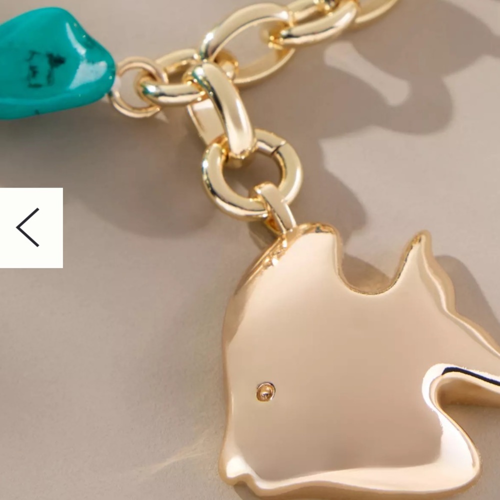 Anthropologie Turquoise Beaded Cluster Charm Necklace - Picture 4 of 10